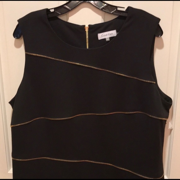 💕NWT Calvin Klein Black Embellished Shift Dress💕 - Picture 2 of 7
